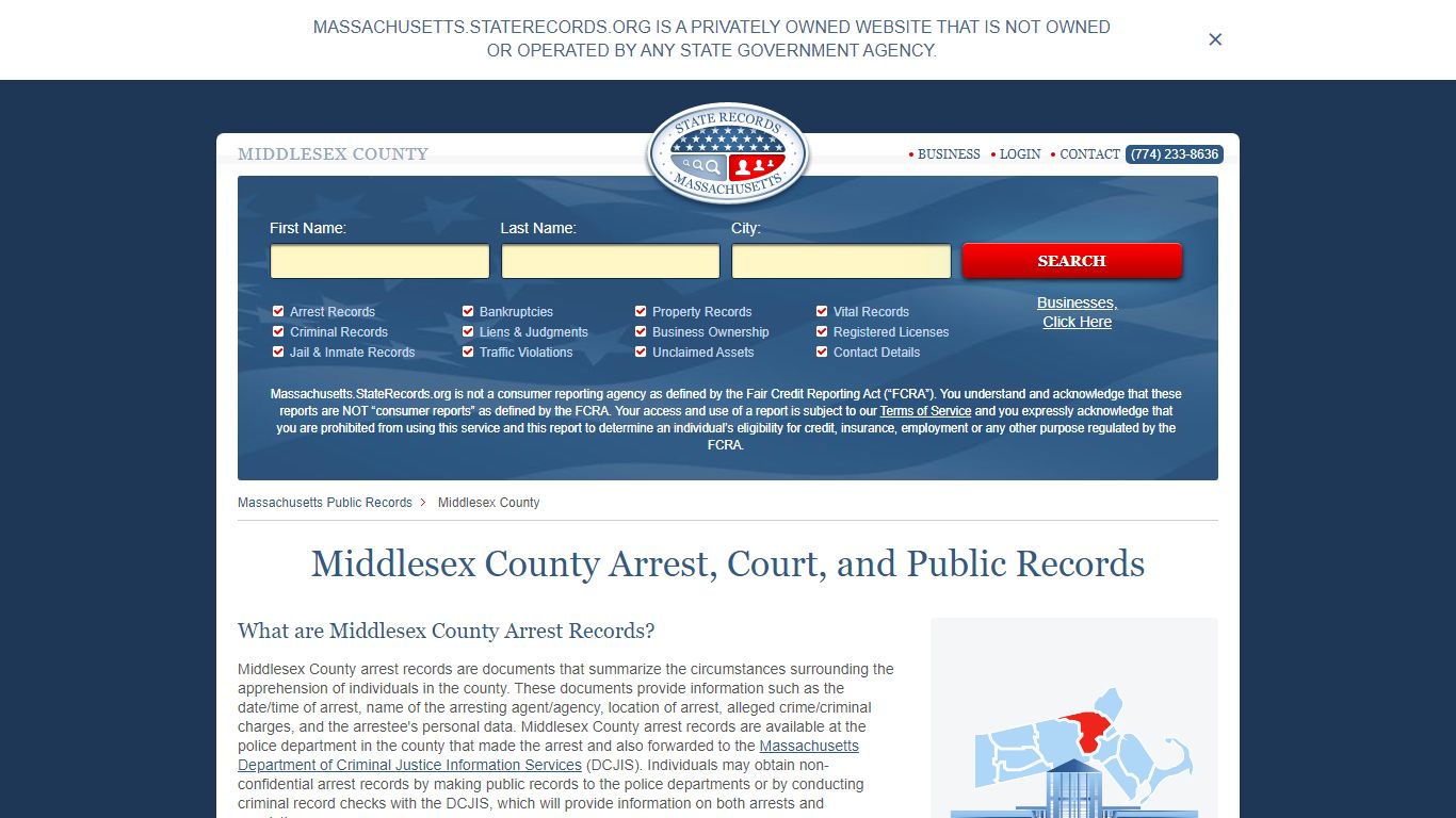 Middlesex County Arrest, Court, and Public Records