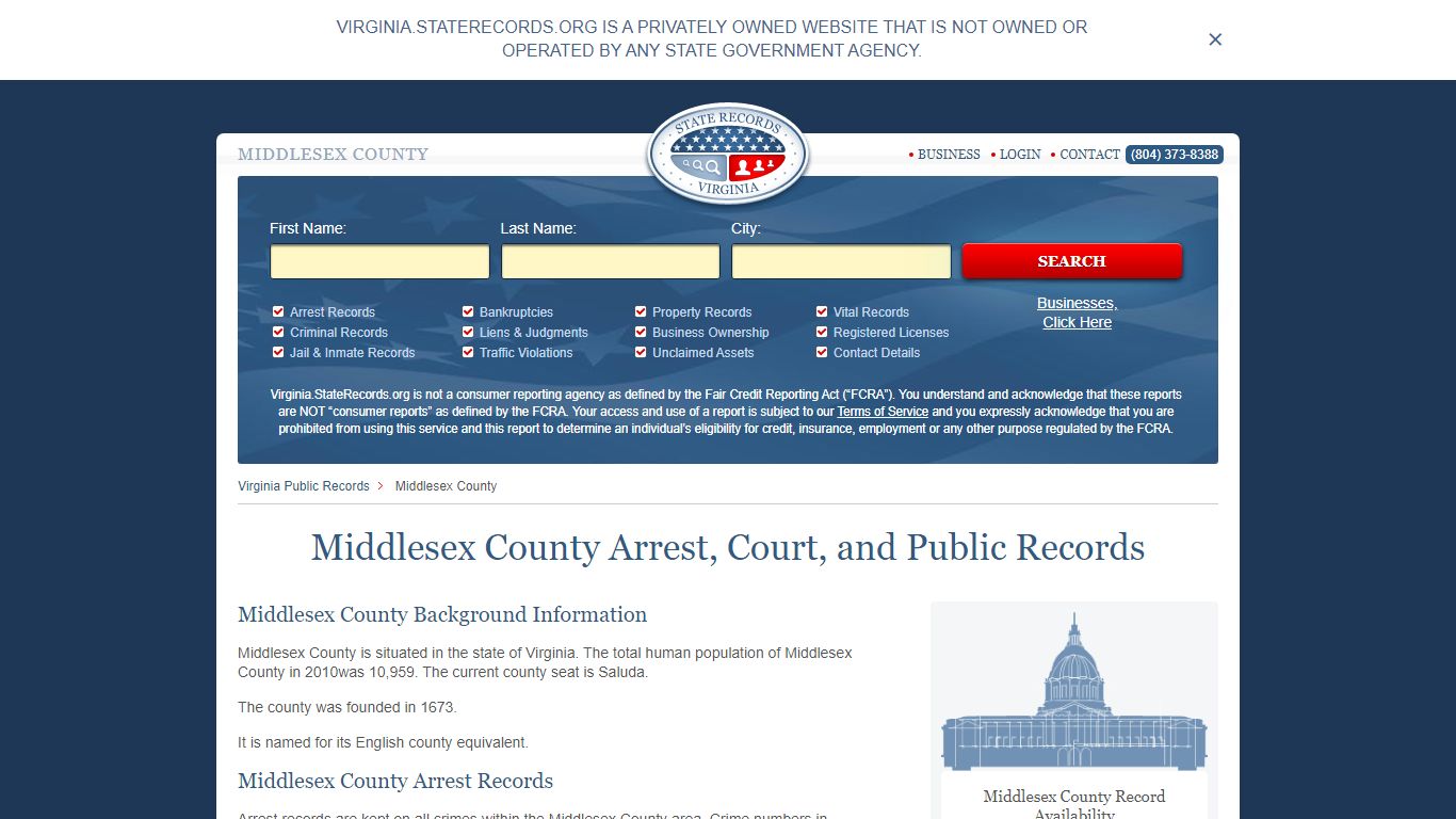 Middlesex County Arrest, Court, and Public Records